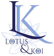 Lotus & Koi logo with initials LK.