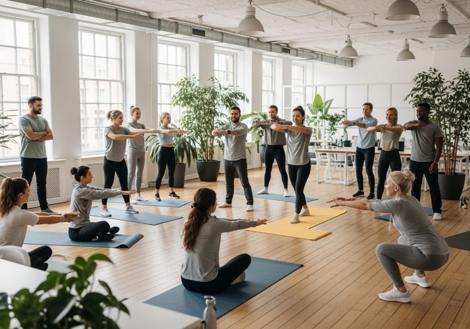 Corporate,Wellness,Program,Concept,,Diverse,Group,Of,Office,Workers